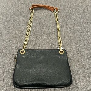 Valentina black leather crossbody purse